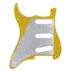 1Ply 11 Holes SSS Guitar Pickguard Sparkle Golden Scratch Plate Com Parafusos Para Guitarra Elétrica