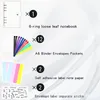 Notepads Transparent PVC Loose-leaf Book With 12Pcs Creative Colorful Zipper Cash Budget Envelope English Sticker SetNotepads