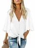 Womens Shirt V-Neck Ruffle Sleeve Tunic Loose Shirts Women Tops Blouse Women Plus Size Top Style