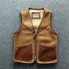 Men's Vests Sheepskin Men Genuine Leather Vest Wool Lined Thick Warm Real Casual Sleeveless Jackets Russia Winter Waistcoat Zipper Guin22