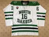 q888 Trikots der North Dakota Fighting Sioux 11 Zach Parise 9 Jonathan Toews 16 Brock Boeser 7 T.j. Oshie 17 Tyson Jost Grün-weißes Hockey-Trikot