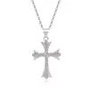 Colliers pendentifs Croix Crucifix collier pendentif en cristal clair pour hommes femmes prière jésus lien chaîne collier en gros bijoux argent or colliers