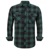 Heren geruite flanellen overhemd lente herfst mannelijk regular fit casual shirts met lange mouwen voor Amerikaanse maat SML XL 2XL 220726