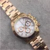 SX Men's Watches 40mm 116505 Mechanical Automatic No Chronograph White Dial الياقوت الأصفر الذهب الفولاذ المقاوم للصدأ سوار الفولاذ الفاخر