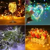 Strängar 100/200 LED Solar Copper Wire String Lamp utomhus Garden Wedding Party Featurals Dekorativa ljuslampor Dropshipched