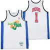 Film Basketbal Space Jam Tune Squad Looney 1 Bugs Bunny Jersey 2 Daffy Duck 0 MONSTARS GERUIT Uniform HipHop Zwart Wit Allemaal gestikt Ademend Voor sportfans