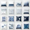Kussen/decoratief kussen Creative Ink Blue Geometric Landscape Sofa Thip Pillowcase Holiday Decoratie Linnen 45cmx45cm kussencushion/deco