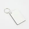 Sublimazione Blank MDF Keychain Home Square Ciondolo chiave in legno Trasferimento termico Anello bifacciale Bianco Regalo fai da te