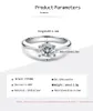 Bague femme Moissanite Solitaire fiançailles mariage 925 argent Sterling plaqué or 18 carats promesse mariage anneaux pour femme