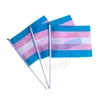 14x21cm Gay Pride Rainbow Stick Drapeau Transgenres Lesbiennes Rainbows Bannière Drapeaux Arc-en-ciel LGBT Avec Mât De Poche Bannières BH7265 TYJ