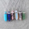 Natural Stone Eloy 24pcs/Lot Bullet Necklace Pendant For Jewelry Making Charm Pendulum Tillbehör Partihandel BN303