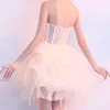 Sukienki imprezowe Modne Homecoming Bez rękawów seksowne z aplikacji ramionowych kryształowe specjalne okazję haute coutureparty