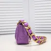 TZ Ladies Bag 22S Designer grande catena in oro sacchetti a azzimali piccoli tamponne spessa Stume a tracolla Mini grande capacità Flip Borse Purple 17 cm AS3215#