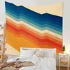 In de maanfase Tapestry Sun Rainbow Wall Hangende minimalistische illustratie Plant Art Doek Tapijt Room Huisdecoratie J220804