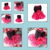 Dog Apparel Supplies Pet Home Garden Cat Bling Red Black Tutu Dress Lace Puppy Clothes Party Large Drop Delivery 2021 Lof8H