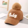 Caps chapéus chapéu de pelúcia infantil hip-hop chapéu de sol para letras de beisebol bebê térmica térmica com fita mágica ajustável hatcaps