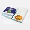 Anpassa vikbar korrugerad pappers julpizza Förpackningsbox Logo Print Flip Food Packing Boxes Deg Pizzeria Burger Snack Containers