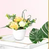 Couronnes de fleurs décoratives fleur artificielle faux lilas bonsaï plantes vertes en pot pour jardin meubles de bureau à domicile café boutique de cadeaux fête D