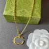 Modehänge halsband lyxiga designers guld halsband kvinnor män designer smycken dimond brev älskar halsband bröllop gåva unisex