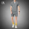 LBL Casual Tracksuit Men 2 Peça Conjuntos de moda de verão Shorts de manga curta Conjunto de roupas esportivas de roupas masculinas Roupas de marca 220609