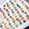 oval shape natural stone ring 100 pieces lot with jewelry box bulk crystal jewelry whole3135298