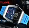 Personnalité Mode Tendance Montre Pour Hommes 43mm Mouvement À Quartz Mâle Temps Squelette Cadran Designer Horloge Bande De Caoutchouc hommes ceinture en silicone populaire usa angleterre montre-bracelet reloj