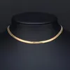 Kettingen 100% Roestvrij Staal Platte Visgraat Collier Voor Vrouwen Goud Zilver Kleur Sleutelbeen Blade Snake Choker Kettingen 2.5mm/3mm