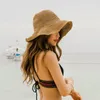 ワイドブリム帽子女性フロッピービーチハット折りたたみ可能なドーム日焼け止めソフトバケツキャップ屋外キャップ屋外キャップ