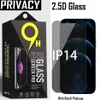 2.5D Privacy gehard glazen beschermer voor iPhone 14 13 12 Mini 11 Pro XR XS X Max 6 7 8 Plus telefoonscherm Anti-peep anti-spy flim met papieren zakje retailpakket