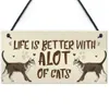 Hondentags rechthoekig houten huisdierhondenaccessoires Lovely Friendship Animal Sign Plaques rustieke wanddecor Home Decoratie B0815