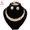 Dubai Gold Silver Color Jewelry Set For Women Brazilian Original Fashion Trend Necklace Earrings Ring Wedding Banquet Jewellry Sets