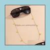 EyeGlasses Correntes acess￳rios ￳culos Acess￳rios da moda Moda chique de arroz com copos de flores titores de corrente Chain Straps Sunglasses Drop colapso da al￧a do colapso