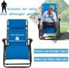 Oversized Zero Gravity Chair Folding Outdoor Furniture Patio Lounge Recliner Blue Beach garden Chair with Movable Headrest