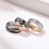 Cluster Rings 2-Row Stainless Steel For Women Men Classic Wedding Bands Party Jewelry 6MM Wide Size 5 To 13Cluster