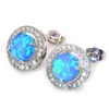 Hurtowa moda detaliczna Niebieska Fine Fire Kolczyki 925 Biżuteria Sliver EF17083103Stud Dale22 Farl22