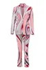 花のパターン印刷されたオフィススーツジャケットと長いズボンフォーマルスーツカジュアル衣料品女性トラックスーツ6異なるモデルサイズS-XL 11