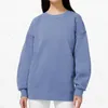 Sweatshirt yoga kıyafetleri mükemmel büyük boy sonbahar kadın moda baskısı hoodies sweater spor yuvarlak boyun uzun kollu rahat gevşek