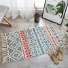 Tapis Vintage Boho Style fait main coton tapis frangé géométrique salon décor chambre bohème décoration