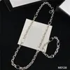Colares de corrente de letra dupla elegante pulseiras femininas cartas de designer colar de alta qualidade correntes grossas pulseiras com caixa