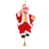 Santa escalera muñeca electricidad eléctrica Santa Claus decoración de cuerda de escalada Santa peluche árbol de juguete de juguete interior adorno colgante al aire libre C2815