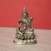 Objetos decorativos Figuras de latão verde tara pequena estátua tântrica buda miniaturas budismo budista figura desktop ornnamentos
