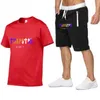 sportkläder modedesigner Träningsoveraller herr sommarskjorta 2022 TRAPSTAR Tryckta kläder Herrmärke Tee bomull kortärmad T-shirt shorts fritidsshorts set