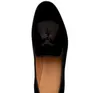 Jaune noir vache daim cuir messieurs mocassins gland frange sans lacet hommes robe de mariée chaussures hommes Oxfords