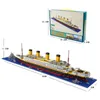 Hurtowa budowa zestaw cegieł 1860pcs mini bloki Model Titanic Cruise statek Model łódź DIY Diamond Zestaw cegieł dla dzieci