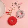 Keychains 2022 Cute Donut Women PU Leather Key Chain Fashion Jewelery For Handbag Girls Keychain