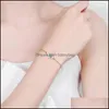 Charm Bracelets Jewelry Todorova Gold Color Butterfly Pendant Bracelet For Women Korean Simple Chian Elegant Dhzrv