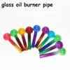 Premium Thick Pyrex Burner Pipe 10cm 4IN Colorful Glass Tube Wax Oil Burner Smoking Hand Water Pipes