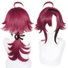 Shikanoin Heizou Cosplay Perücke Spiel Genshin Impact 55 cm kleiner Pferdeschwanz Farbverlauf hitzebeständiges Haar Halloween Party Perücken L220802256c