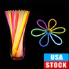 ROVA Iluminária Partemo Glow Sticks Supplies Glow de 8 polegadas no Light Up Dark Favors Decorações Colares de neon e pulseiras com conectores Crestech168