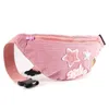 Annmouler Women Midjepåse Pink Patchwork Chest Girls Fanny Pack Sweet Star Corduroy Phone Pouch Belt Gifts 220531